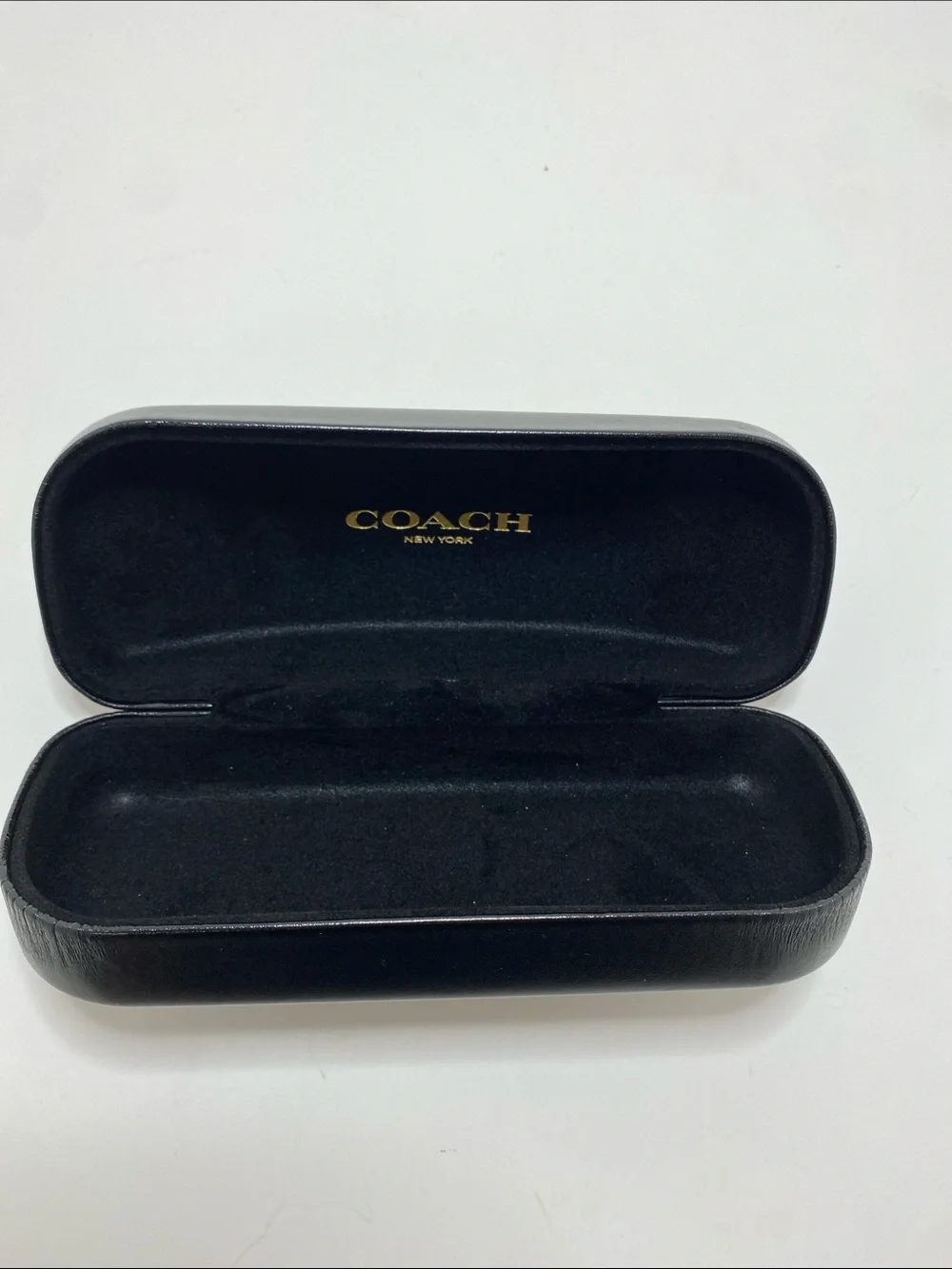 Coach Black Embossed Logo Glasses Case  ONLY